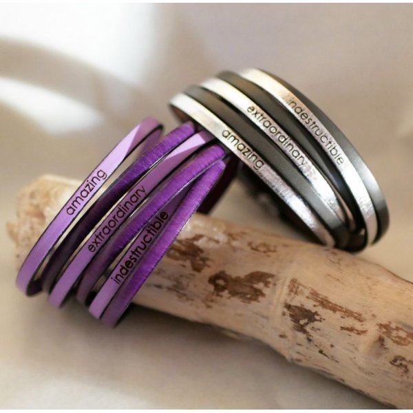 Customizable multi-turn leather bracelet duo for women or men