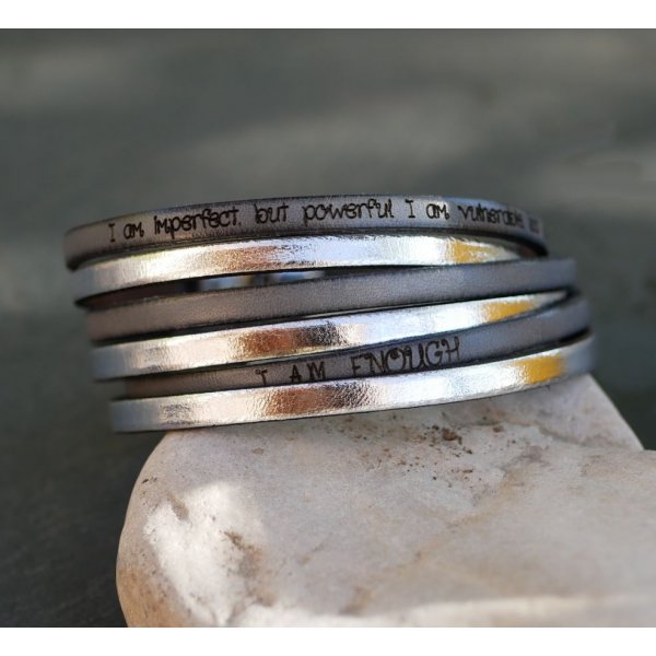 Customizable multi-turn leather bracelet duo for women or men