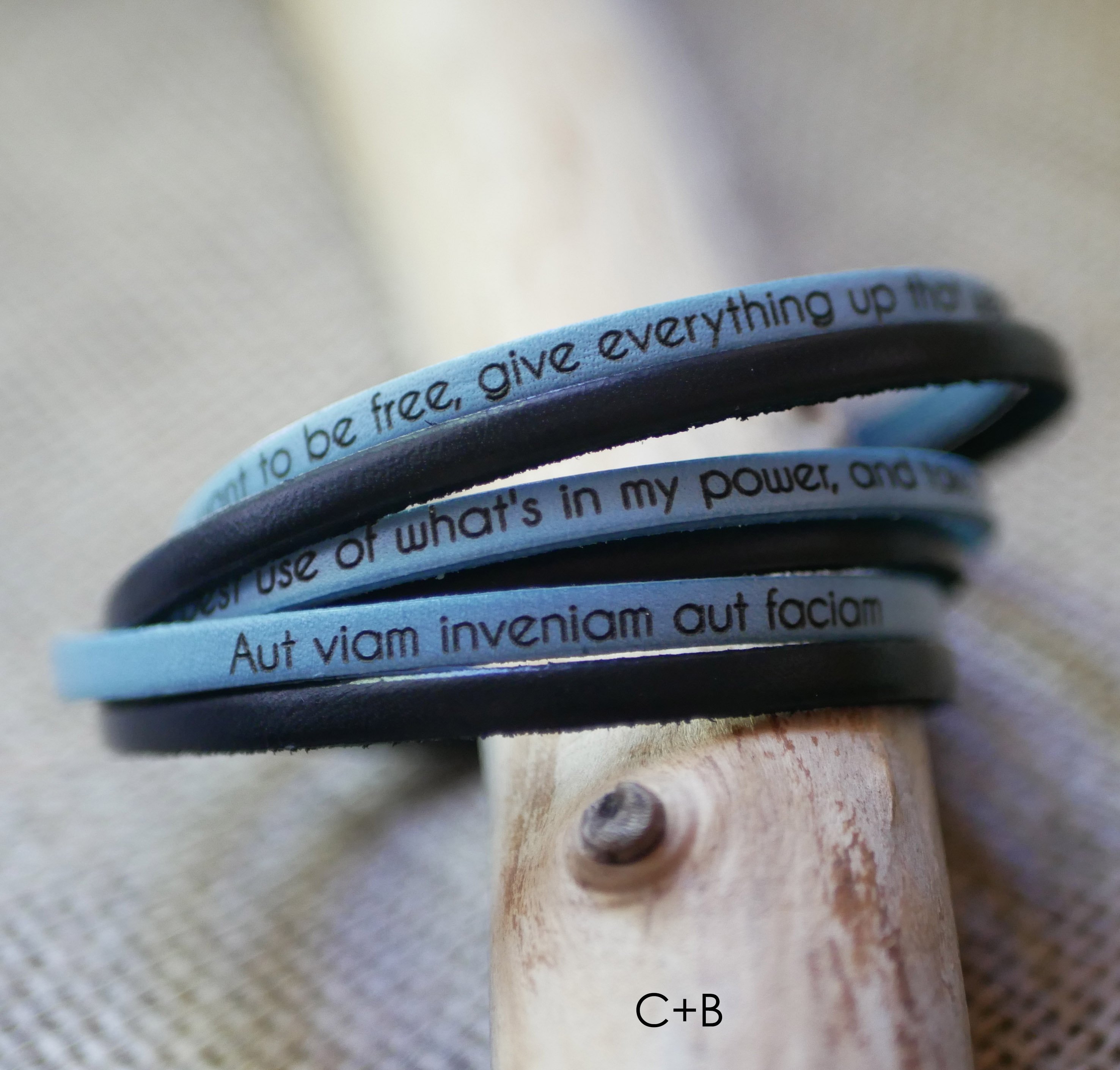 Customizable multi-turn leather bracelet duo for women or men