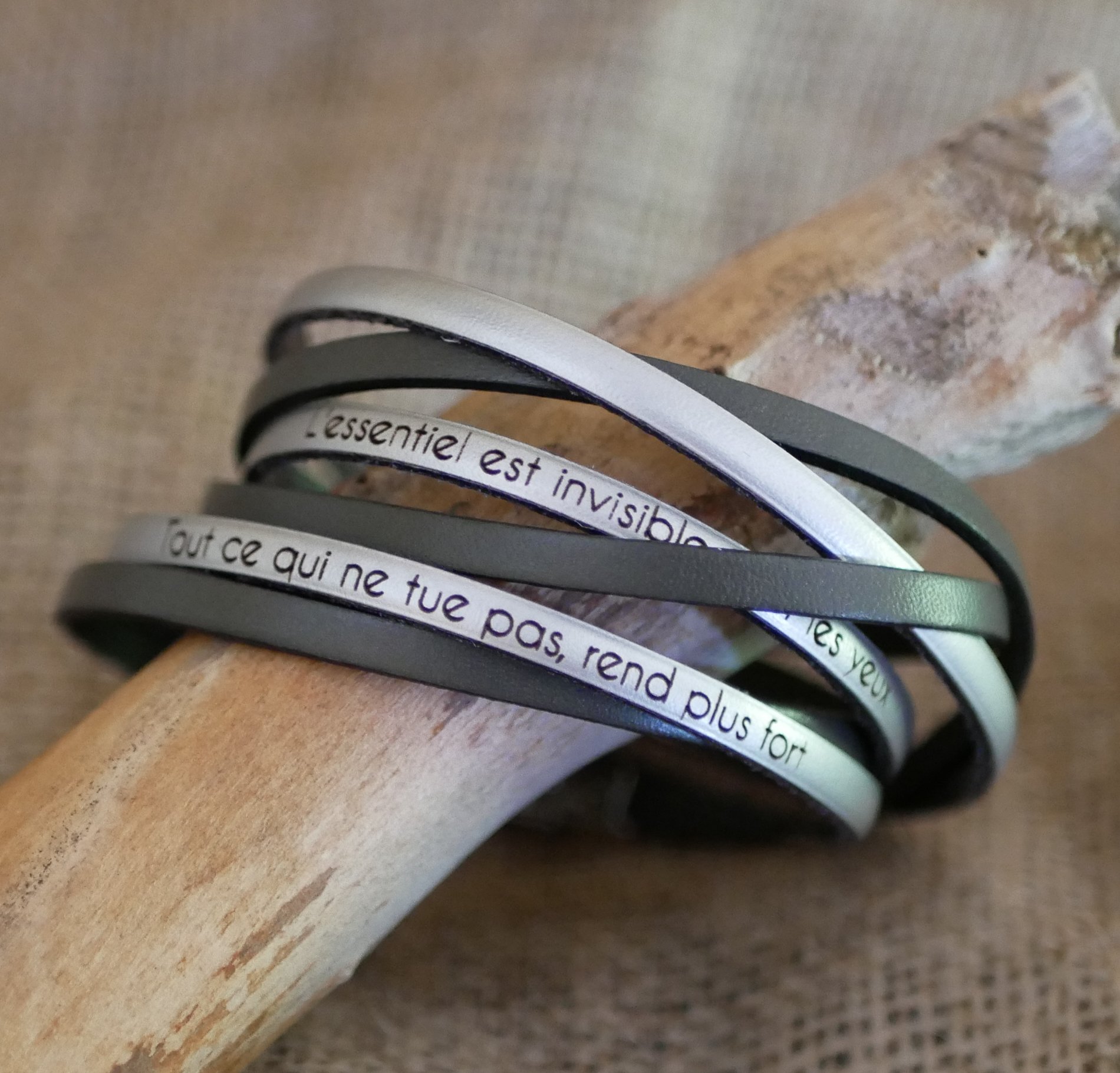 Customizable multi-turn leather bracelet duo for women or men