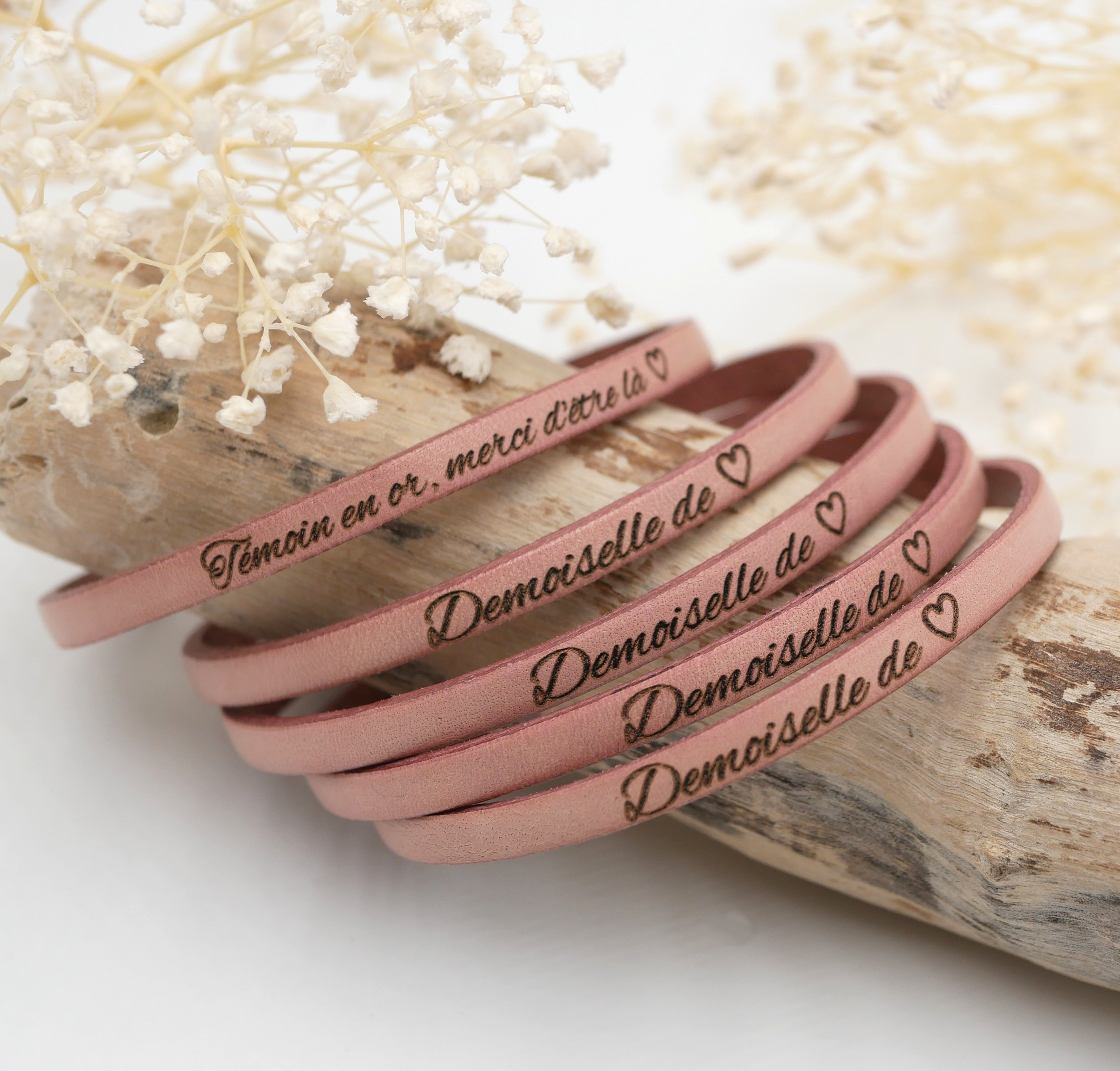 Set of 20 leather bracelets even engraved for Save the date or wedding guest gifts