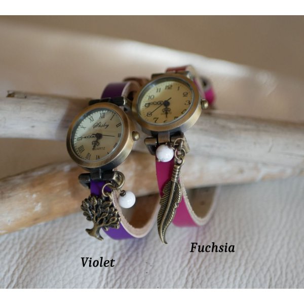 Leather bracelet watch entirely customizable 