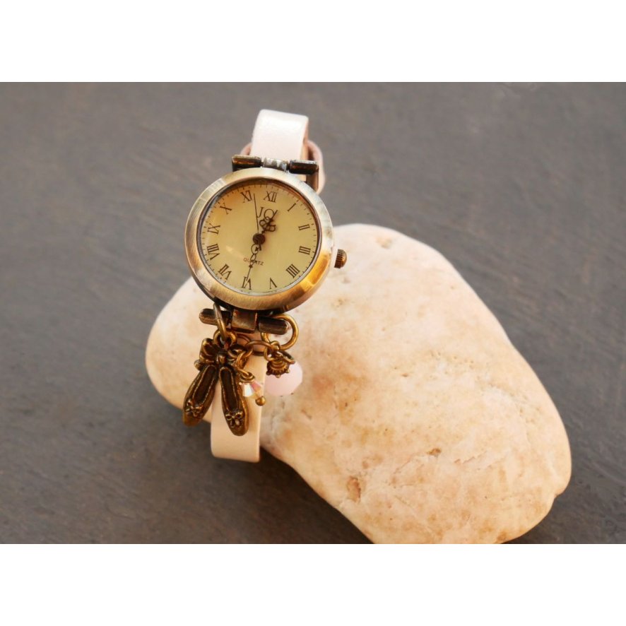 Watch girl leather bracelet charm dance shoes