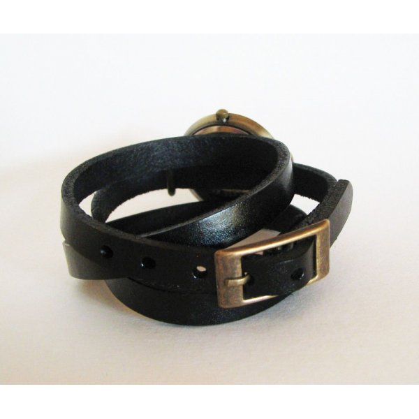 Leather bracelet watch 3 turns customizable