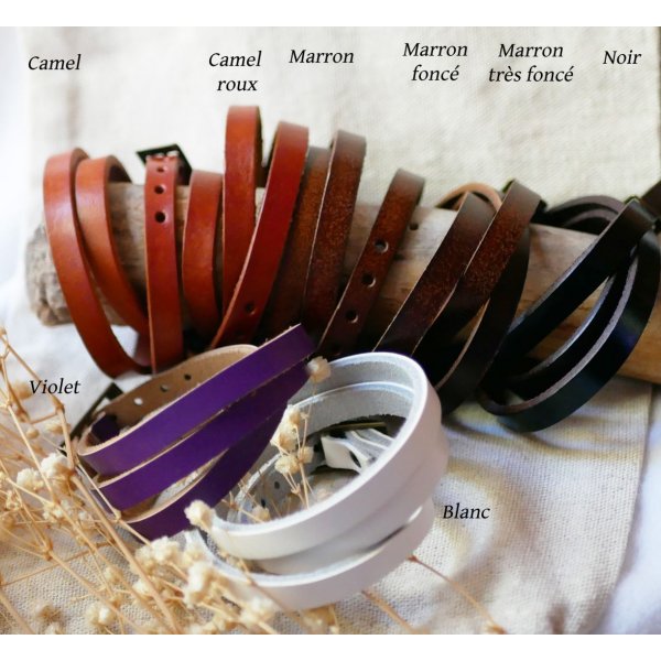 Leather bracelet watch 3 turns customizable