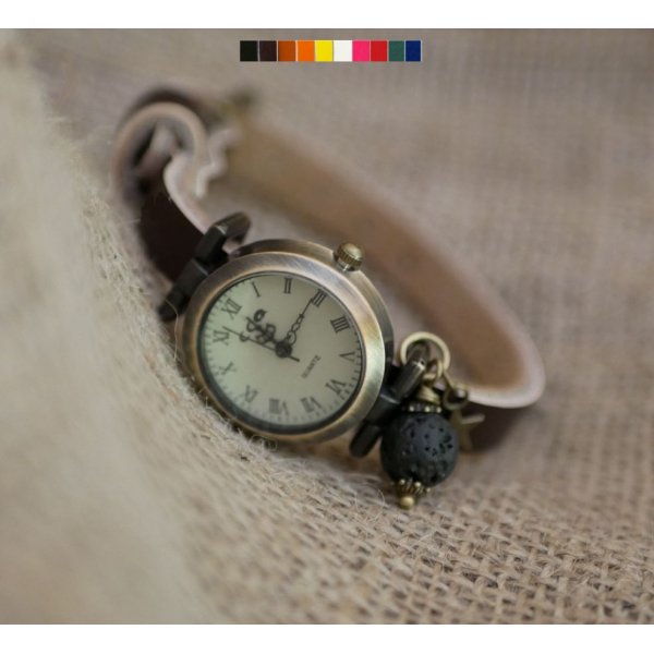 Watch charm lava stone diffuser with leather strap of your choice