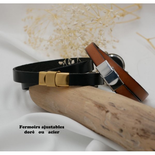 Watch with bronze dial and customizable leather strap