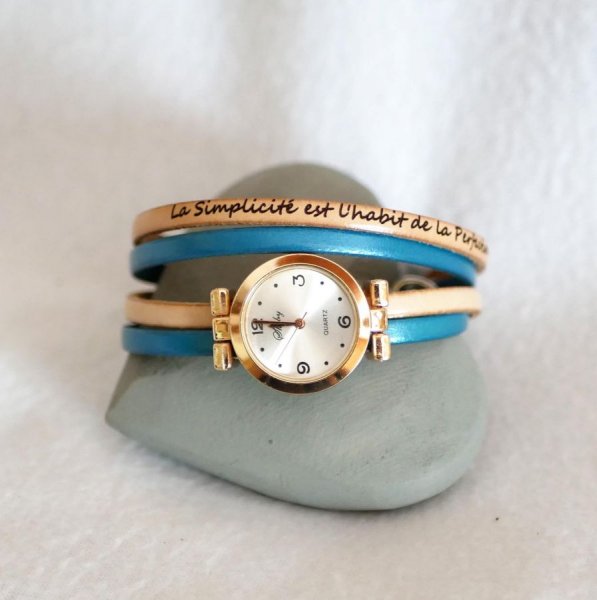 Watch with pink gold dial and double-lap bracelet to personalize