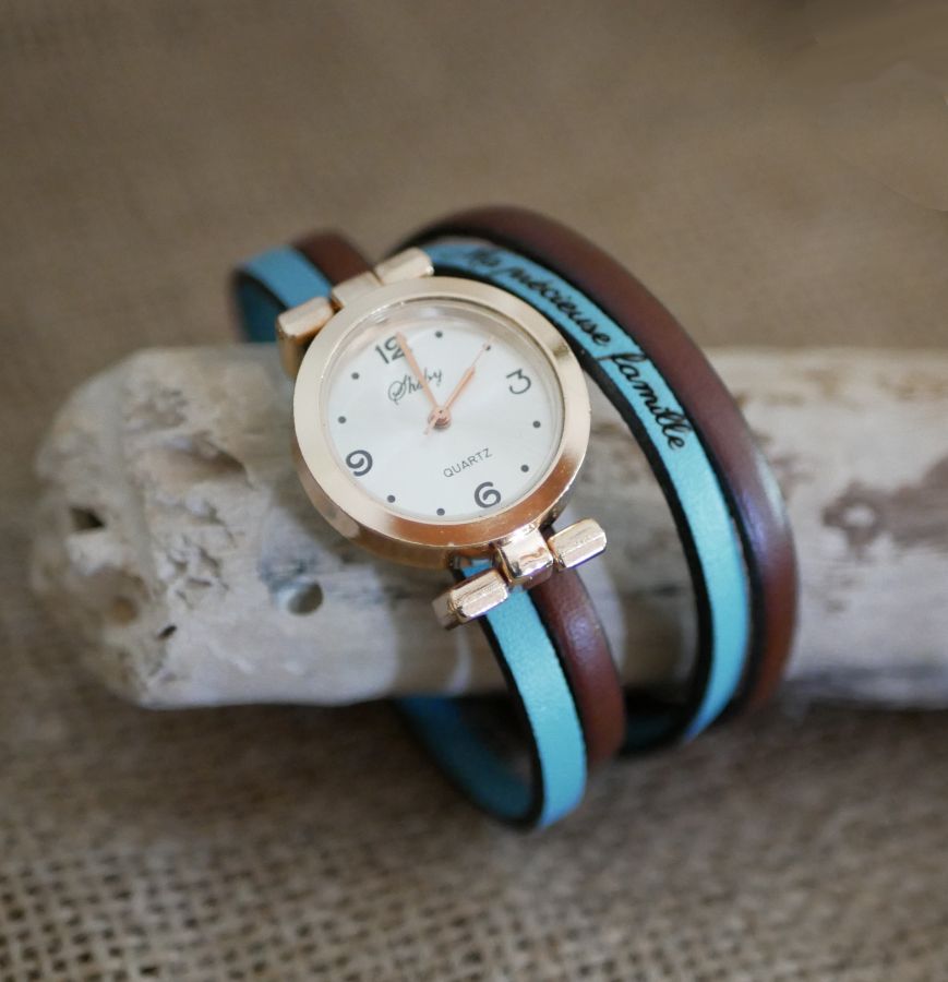 Watch with pink gold dial and double-lap bracelet to personalize