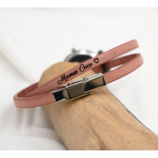 Customizable and colorful leather jewelry watch for women