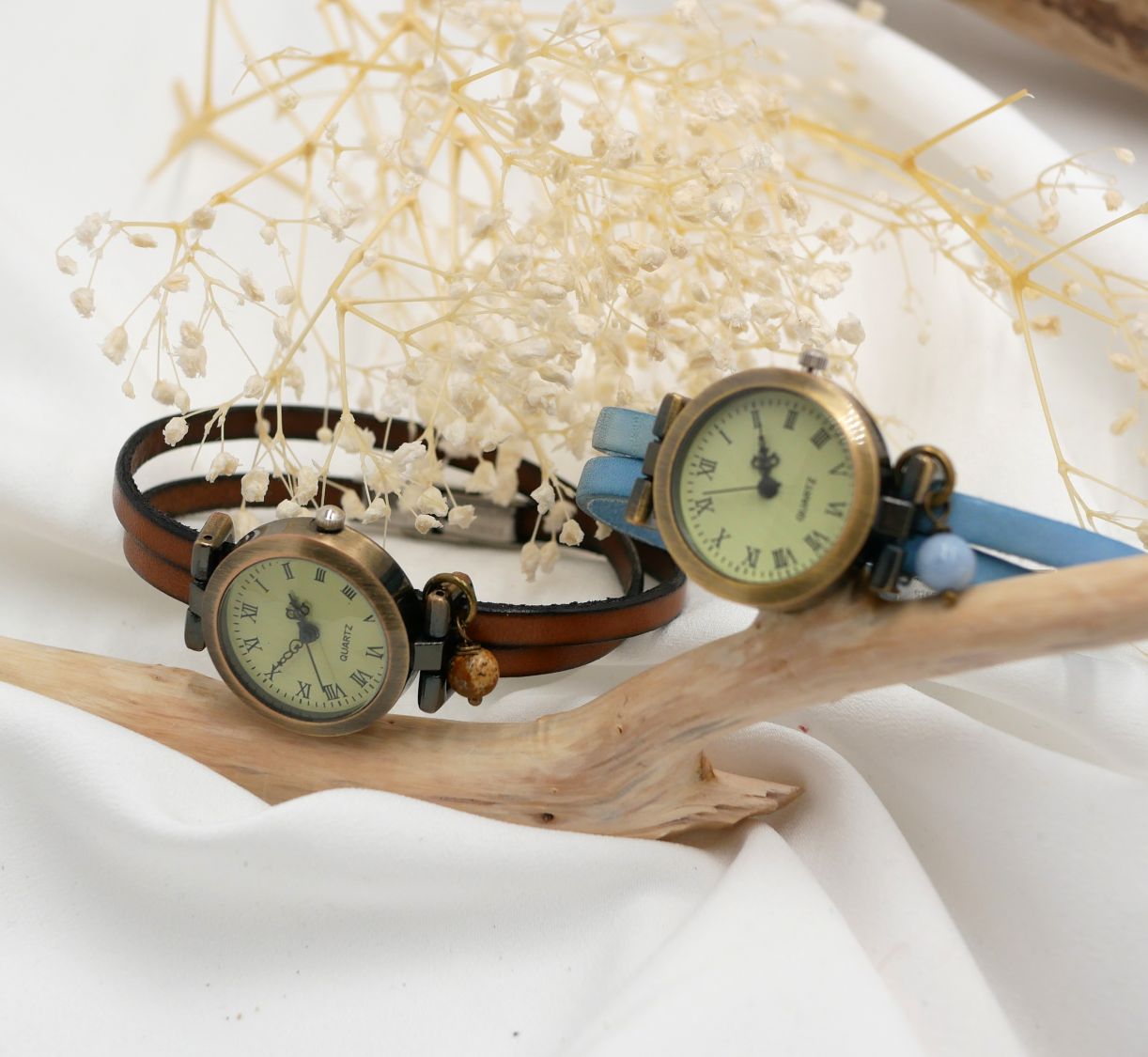 Watch for women with double leather strap, choice of color 