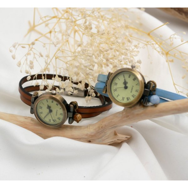 Watch for women with double leather strap, choice of color 