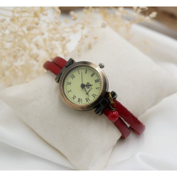 Watch for women with double leather strap, choice of color 