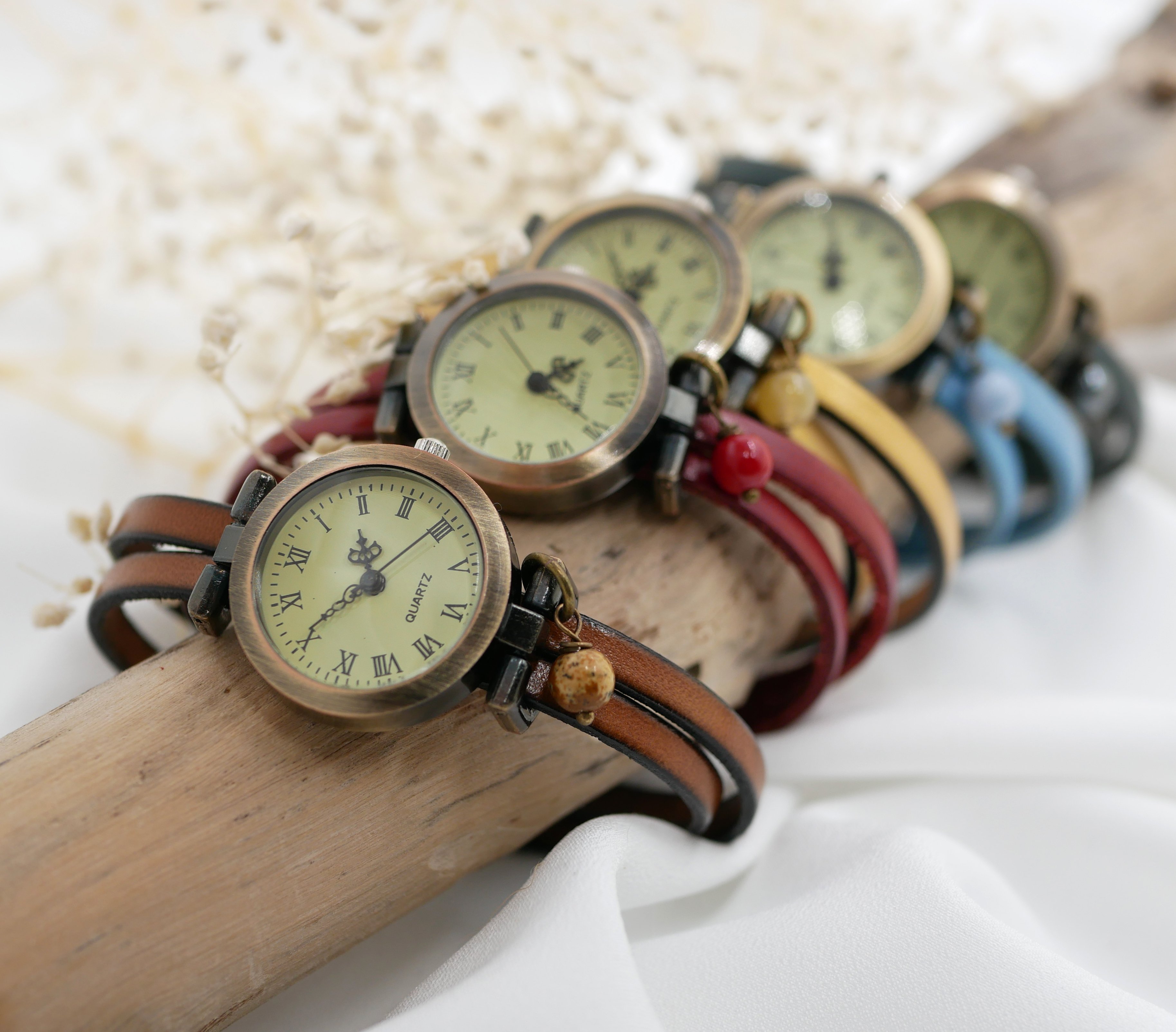 Watch for women with double leather strap, choice of color 