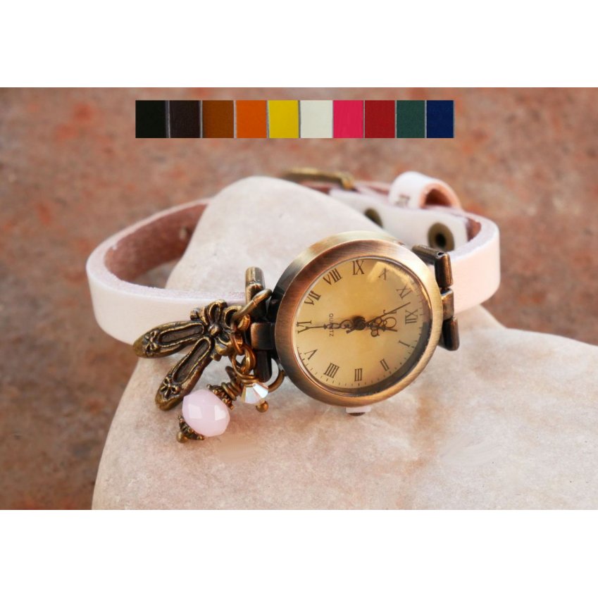 Watch girl leather bracelet charm dance shoes