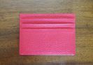 Fuchsia leather card holder