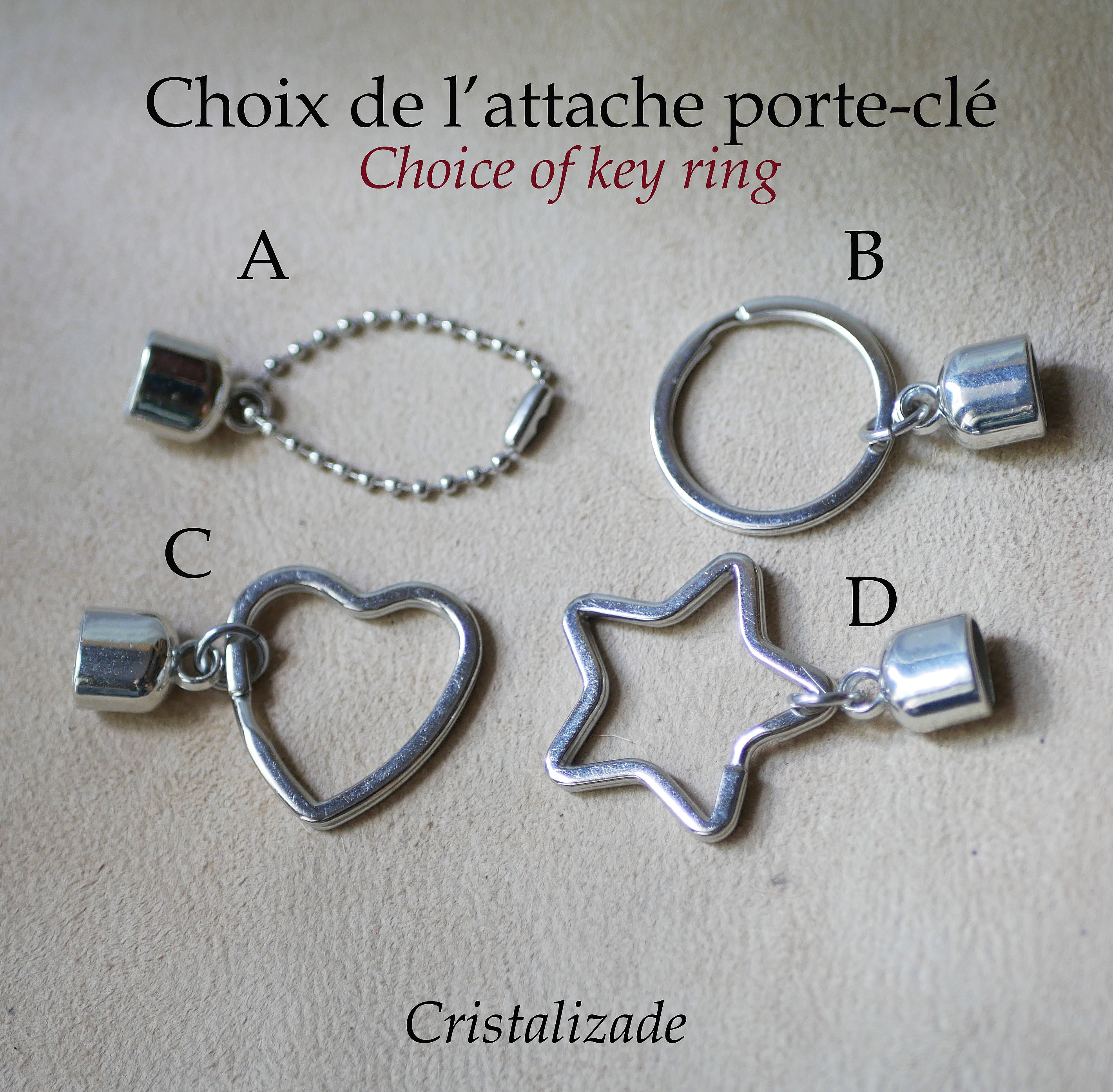 Double leather key ring to be personalized by engraving with your choice of pendant