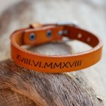 Men's leather bracelet Camel engraved to personalize 