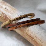 Leather bracelet customizable by engraving woman or man