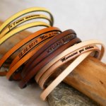 Leather bracelet in 3 turns for man or woman personalized