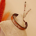 Flor&acirc;me bracelet with liberty ribbon Ava automne on camel leather