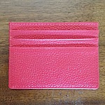 Fuchsia leather card holder