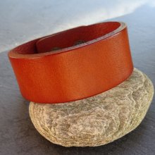 Custom engraved Camel leather cuff bracelet