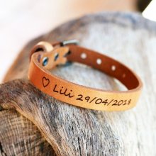 Natural leather bracelet engraved to personalize 