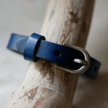 Men's leather bracelet engraved Blue to customize 