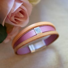 Peach and Rose cuff bracelet to personalize 