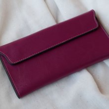 Purple leather wallet to personalize